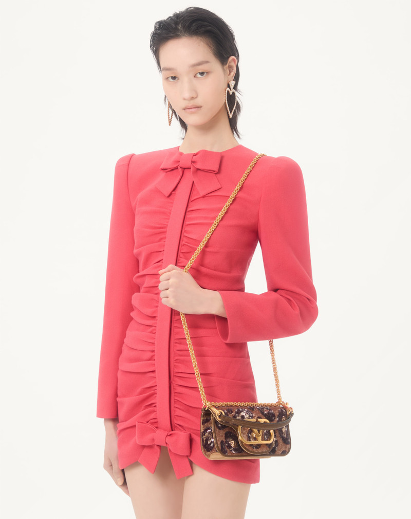 VALENTINO GARAVANI LOCÒ SMALL EMBROIDERED ANIMALIER SHOULDER BAG 7