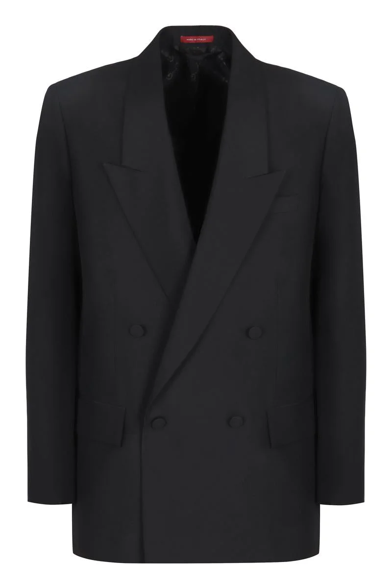 Gucci Double-Breasted Jacket In Technical Panama - 1
