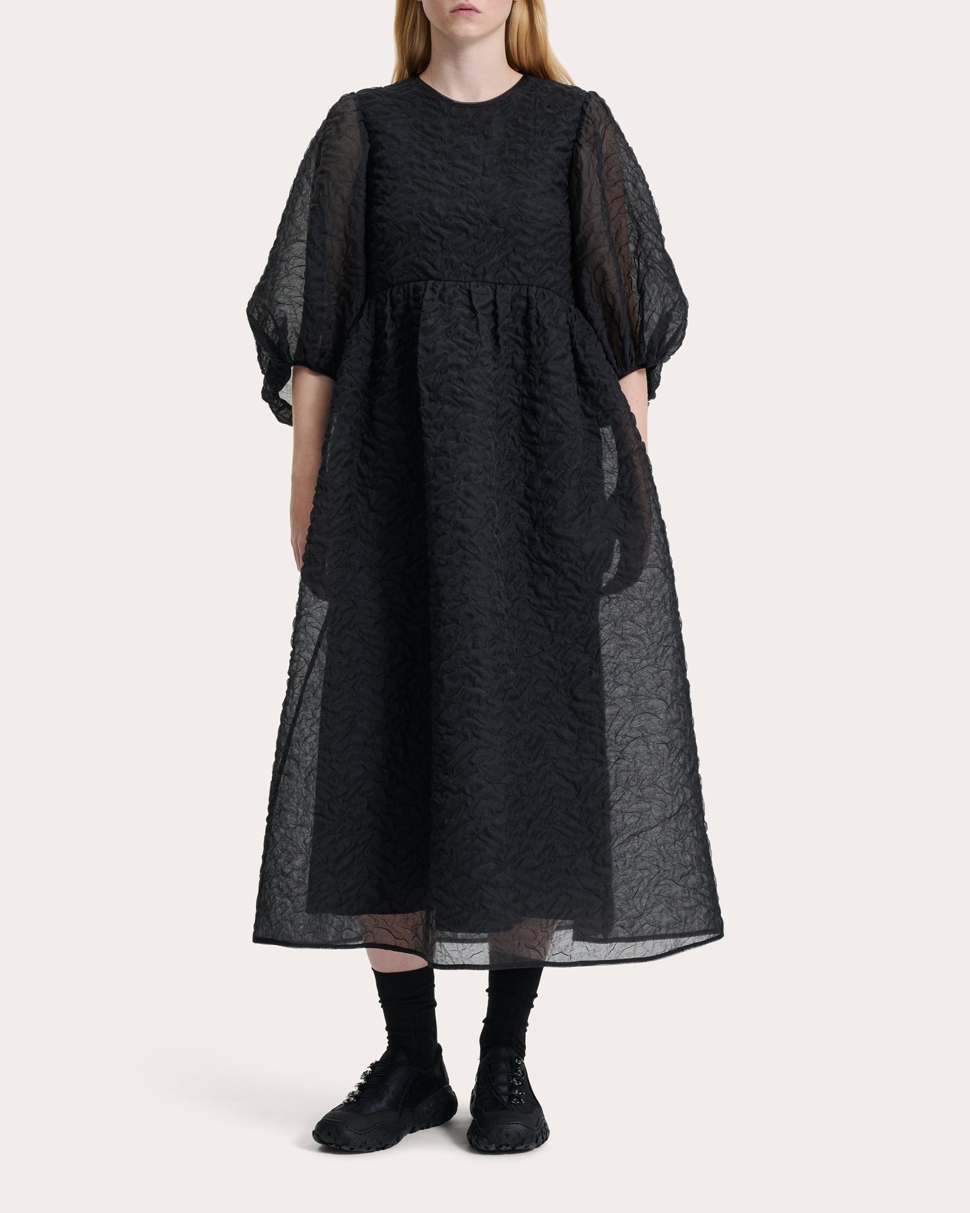Karmen Nimbus Matelassé Gathered Midi Dress - 1