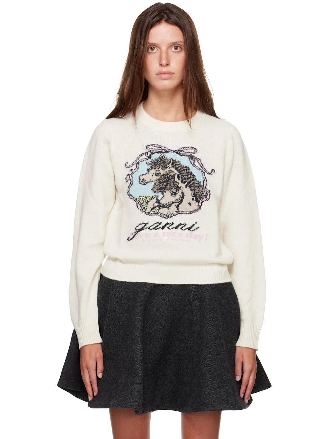Off-White Graphic Wool Horse Sweater - 1