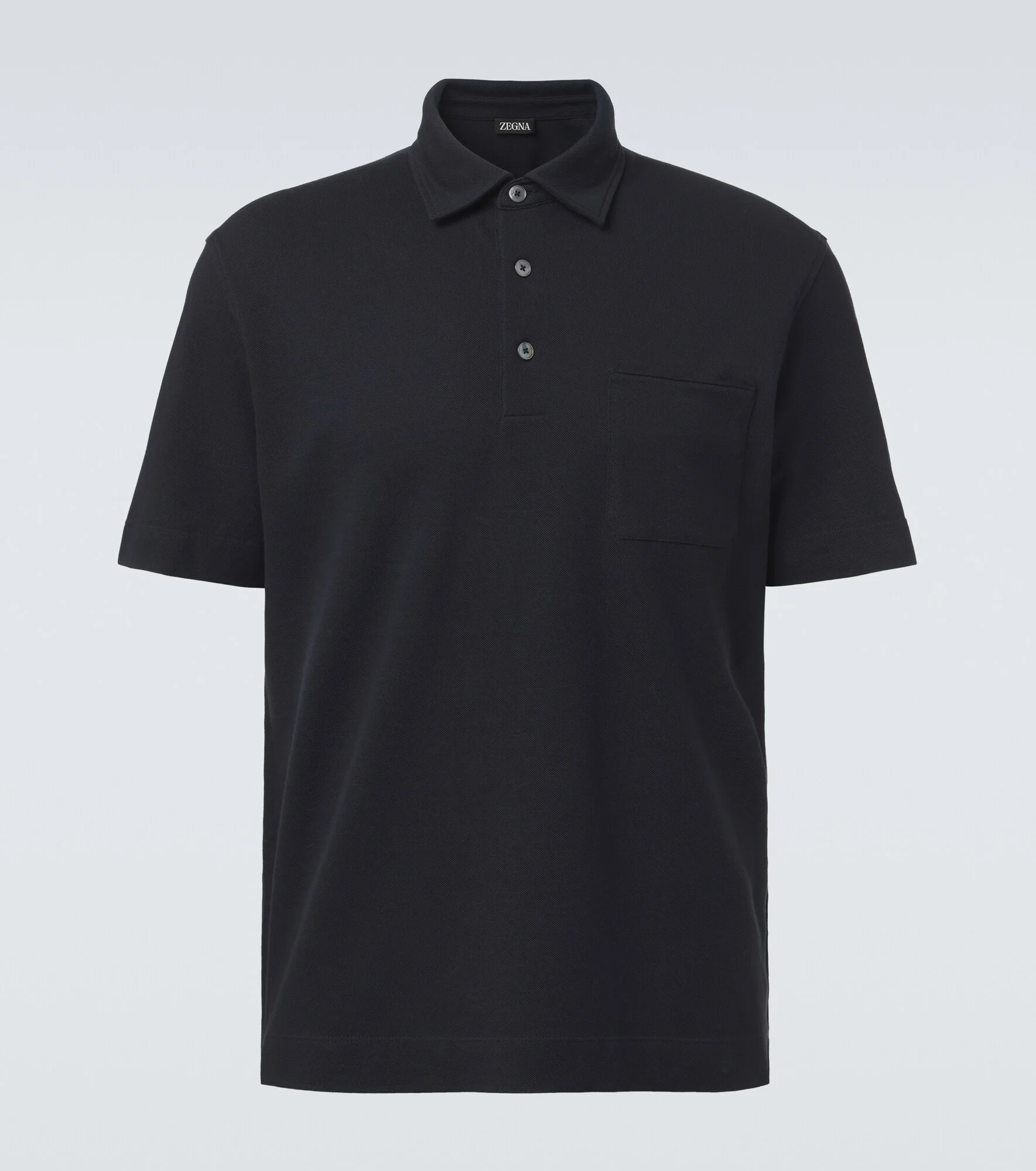 Cotton piqué polo shirt - 1