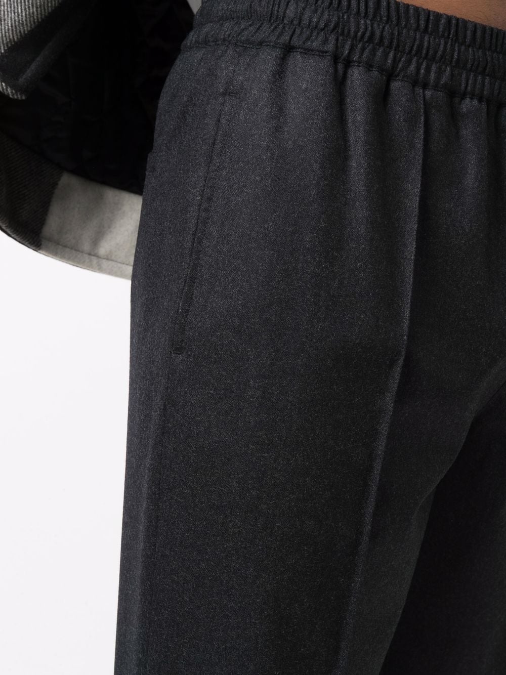 woolen straight-leg trousers - 5