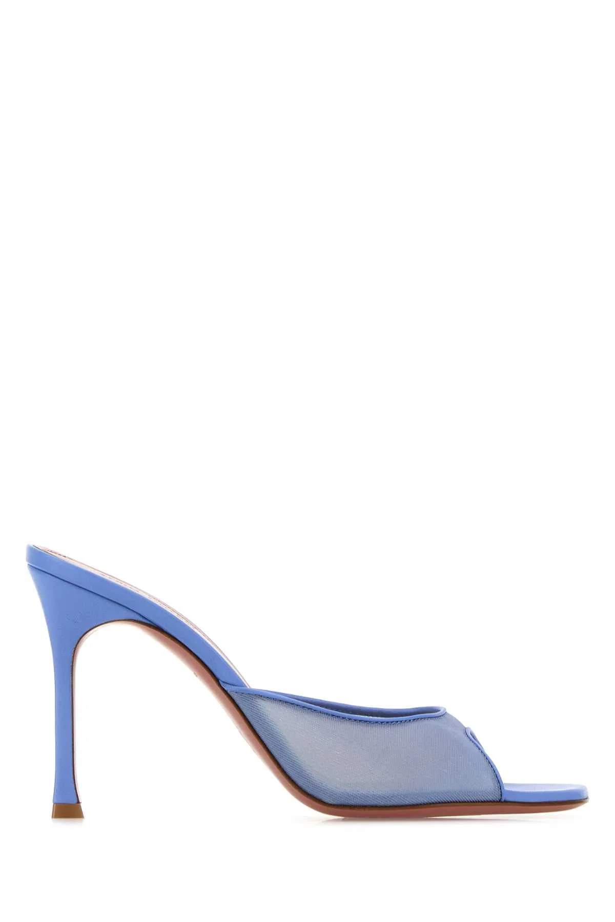 Amina Muaddi Women Cerulean Blue Mesh Alexa Mules - 1