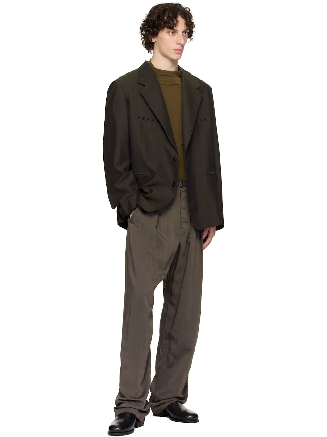 Brown Tailored SB Blazer - 4