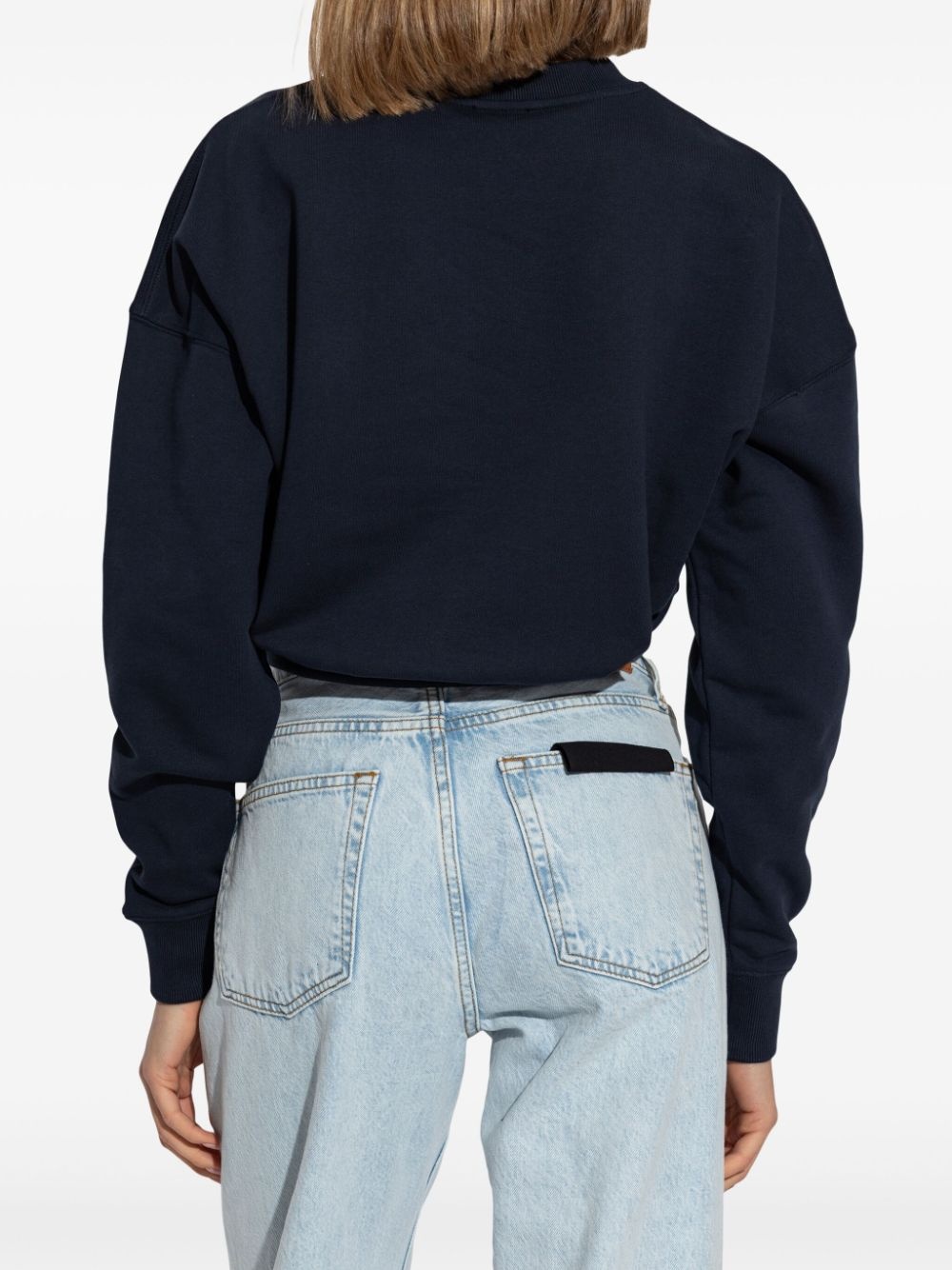 embroidered-logo cotton sweatshirt - 4