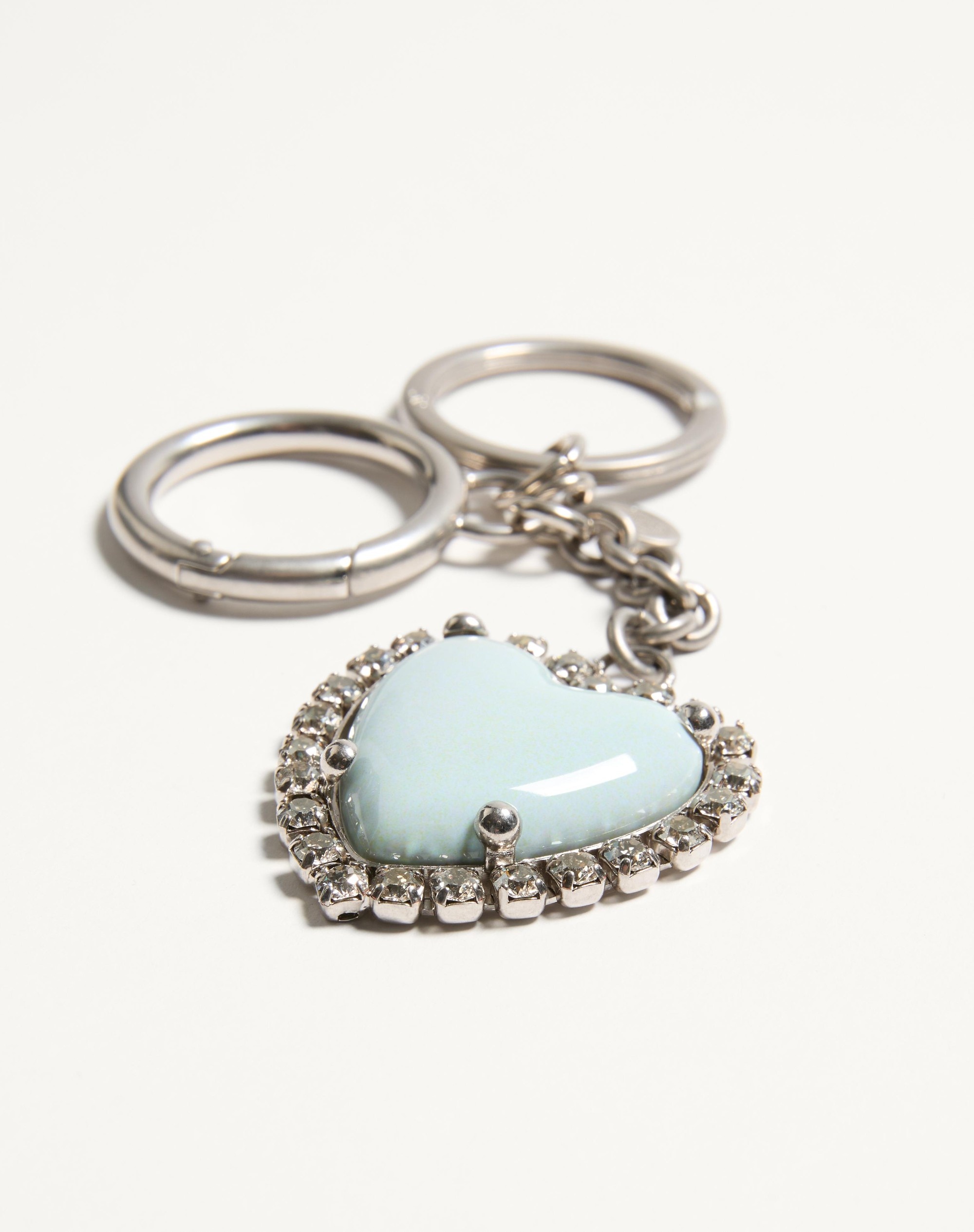COEUR HYPERBOLE BAG CHARM WITH KEY CHAIN IN METAL, SYNTHETIC MATERIAL, AND CRYSTALS - 2