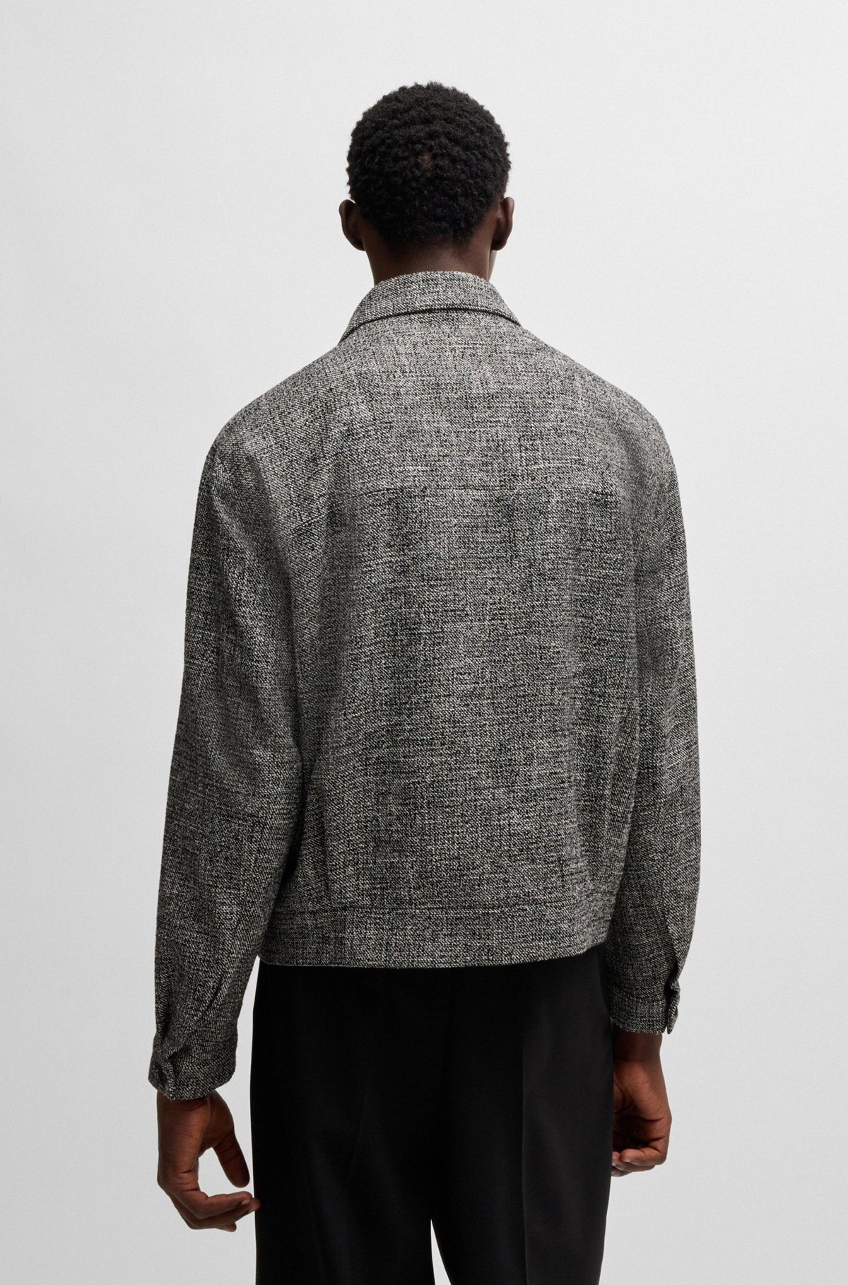 MODERN-FIT JACKET IN MOULINÉ TWEED - 4