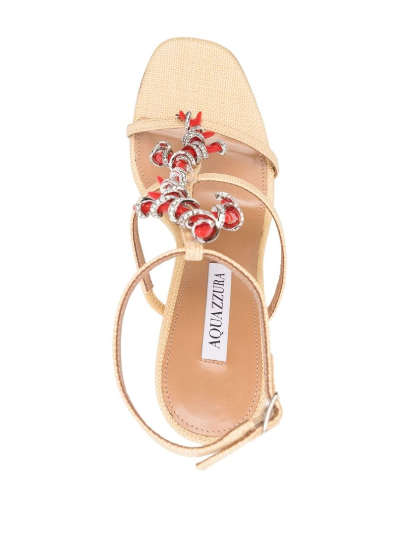 Capri Crush 105mm raffia sandals 4