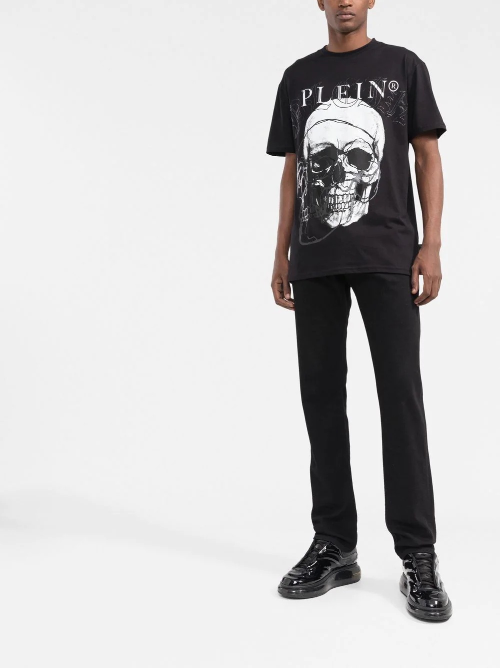 skull print cotton T-shirt - 2