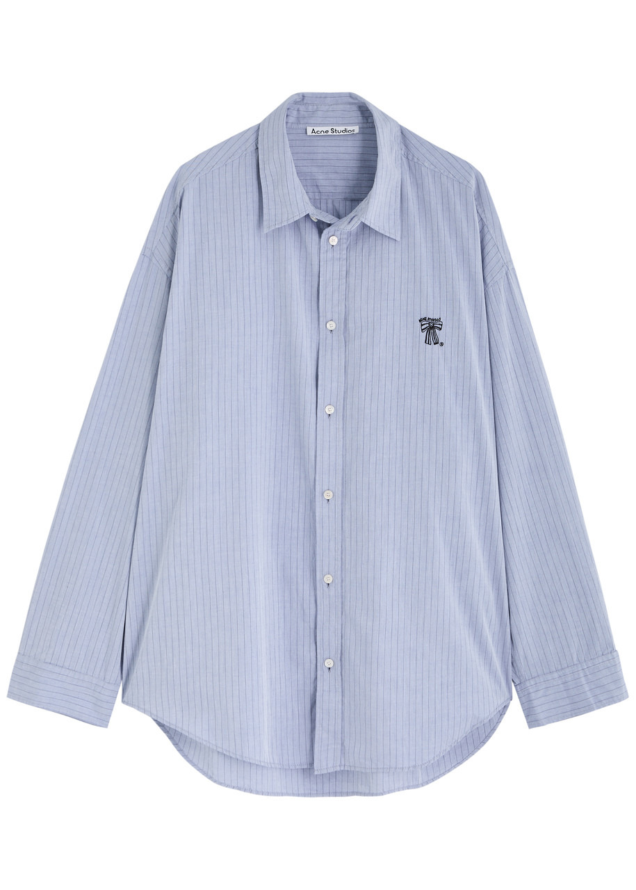 Acne Studios Logo-embroidered Striped Cotton Shirt - 1