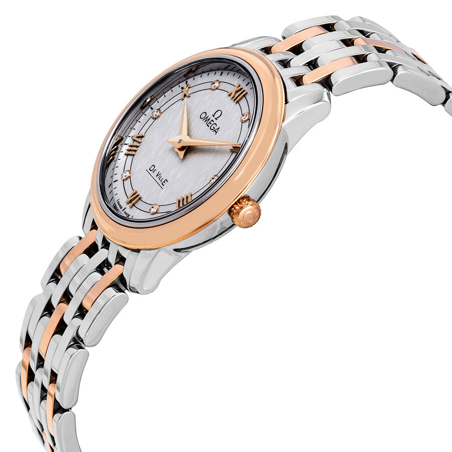 Omega De Ville Diamond Silver Dial Two-tone Ladies Watch 424.20.27.60.52.003 - 2