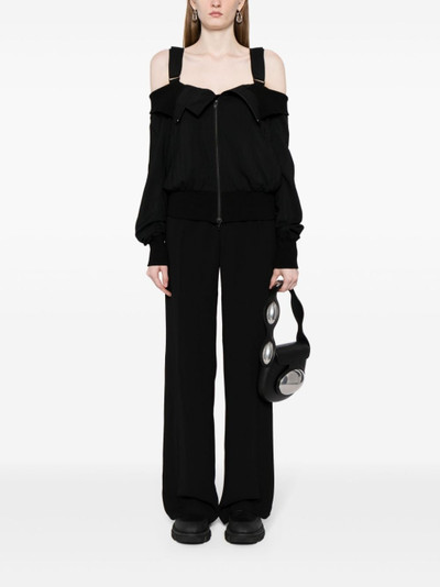 Yohji Yamamoto off-shoulder zip-up wool jacket outlook
