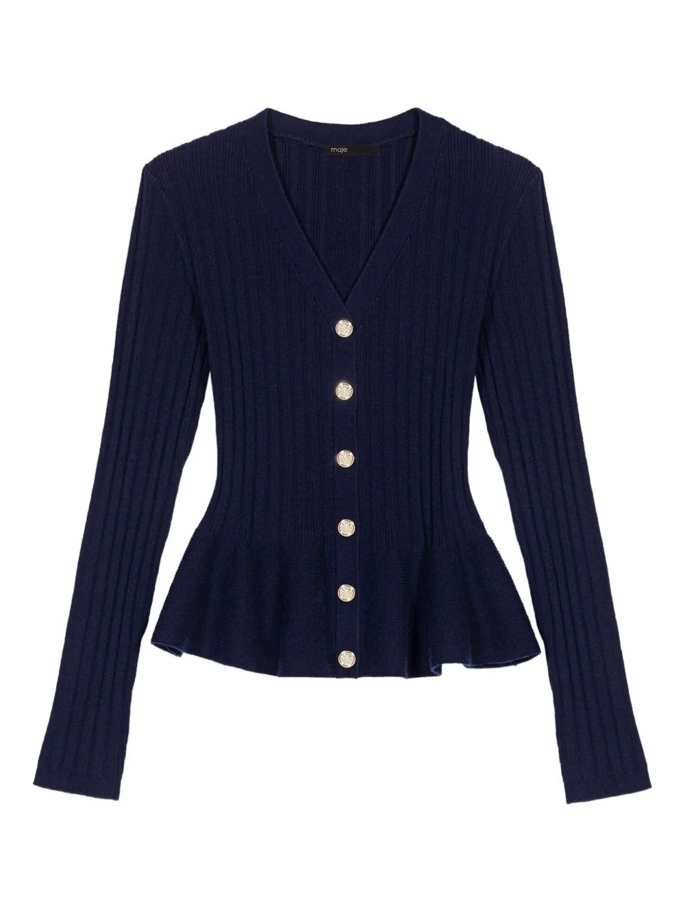 button-down peplum cardigan - 1