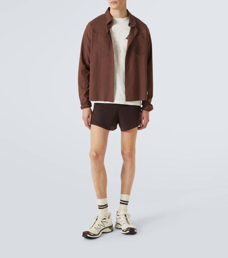 SATISFY Distressed logo cotton jersey T-shirt outlook