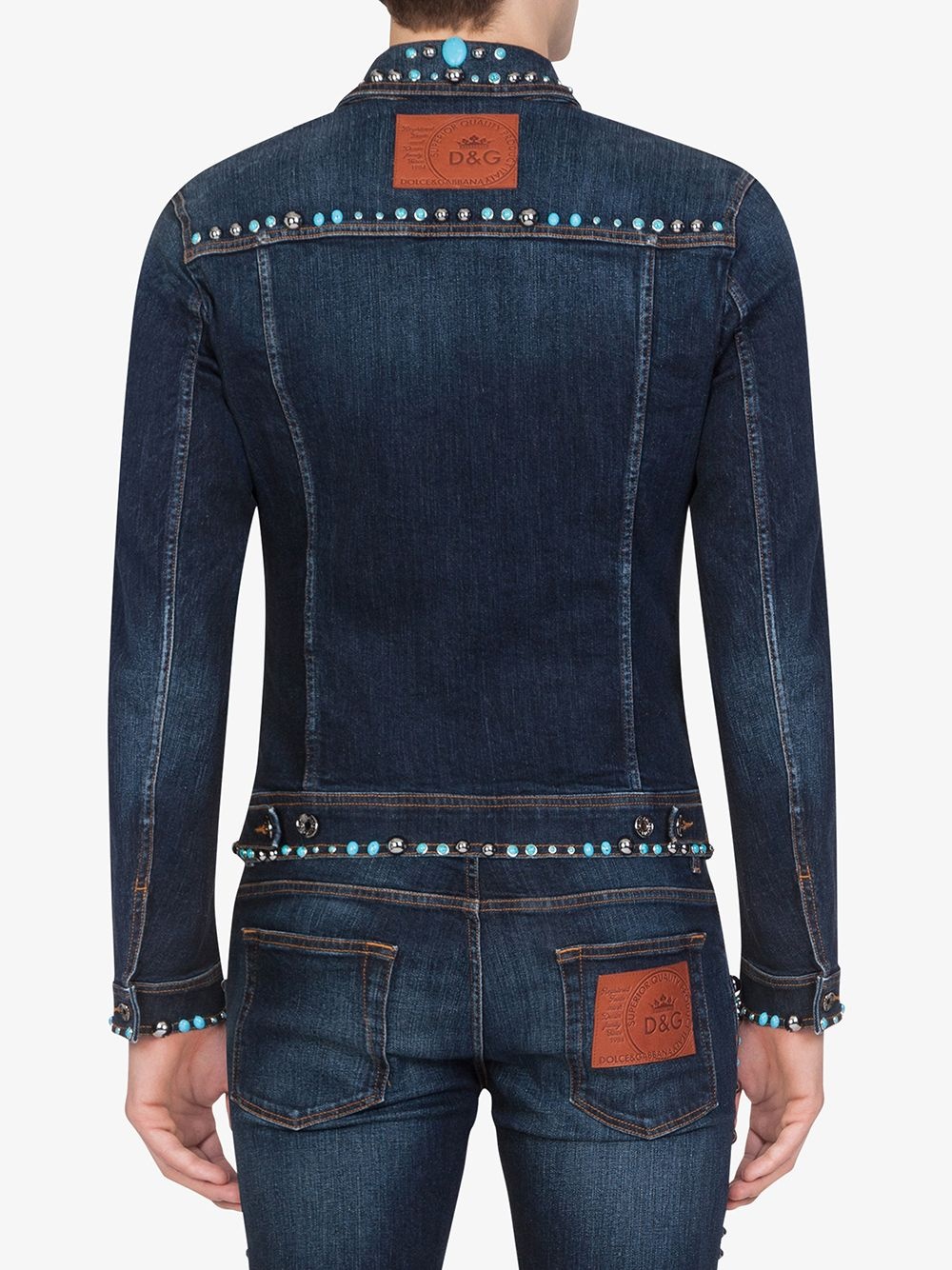 stud-embellished denim jacket - 4