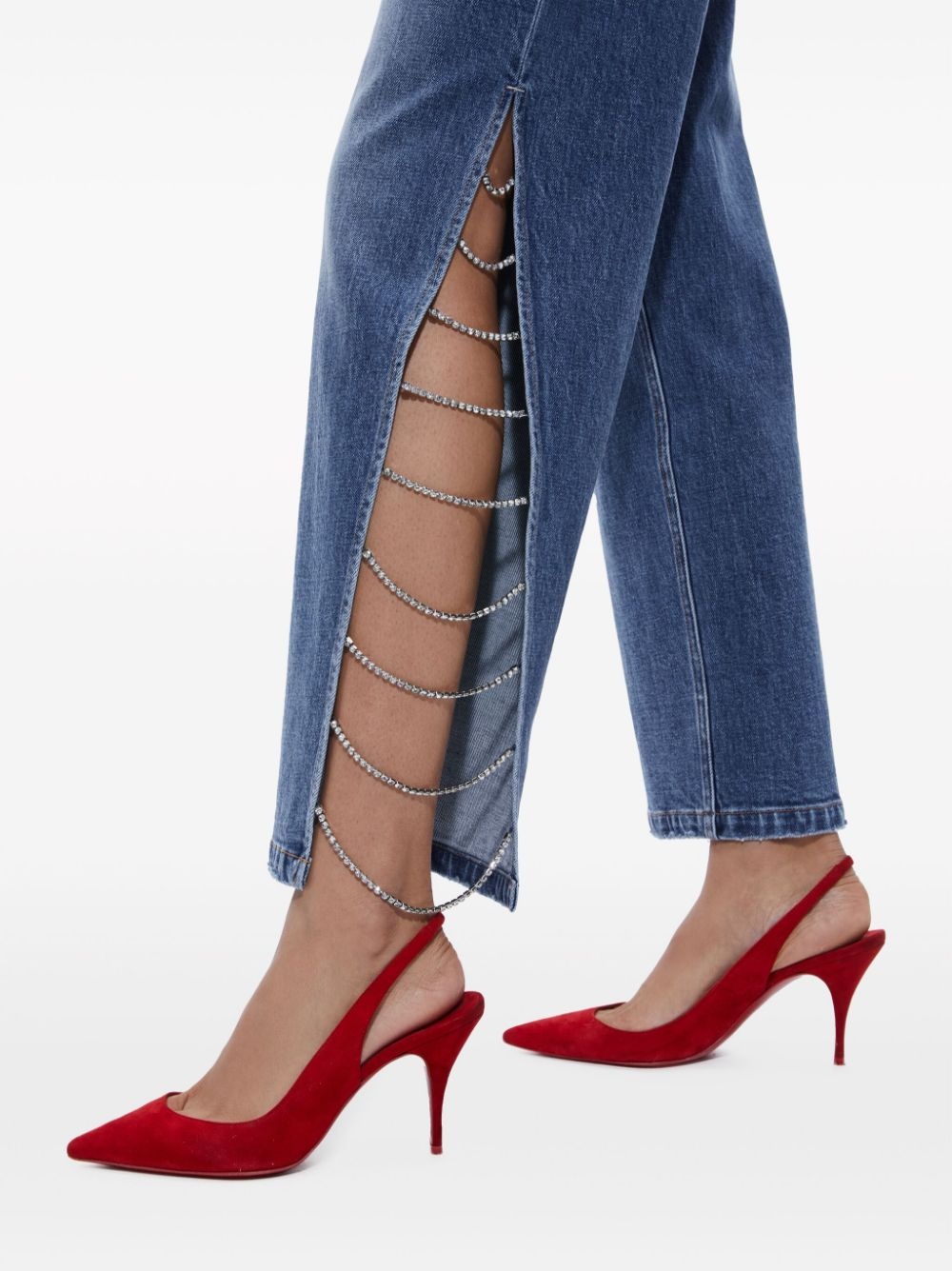 Gayle crystal-embellished straight-leg jeans - 6