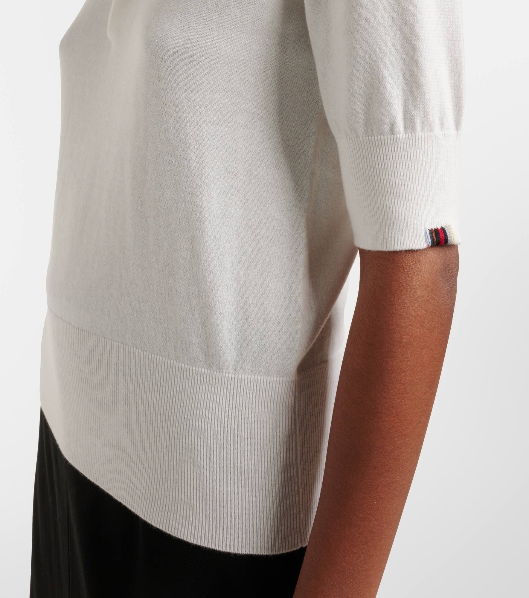 Knitted cotton and cashmere polo shirt - 5
