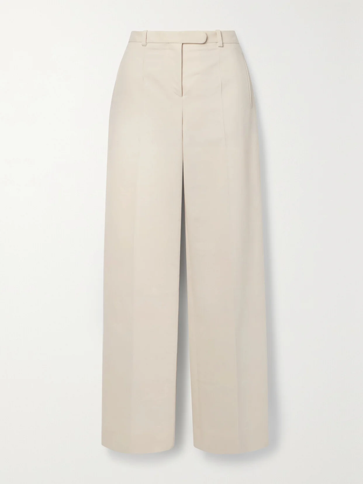 Banew Pleated Cotton And Wool-blend Straight-leg Pants - 1
