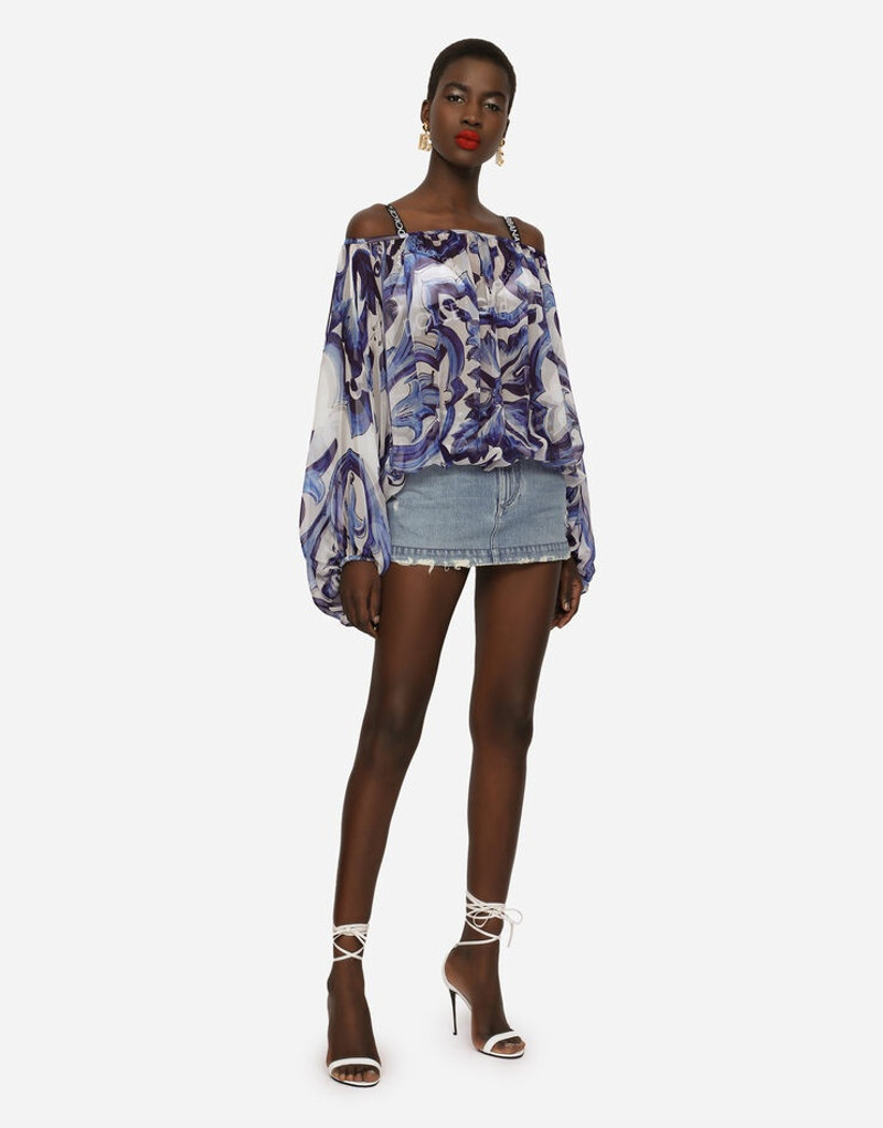 Zebra-print chiffon blouse 1
