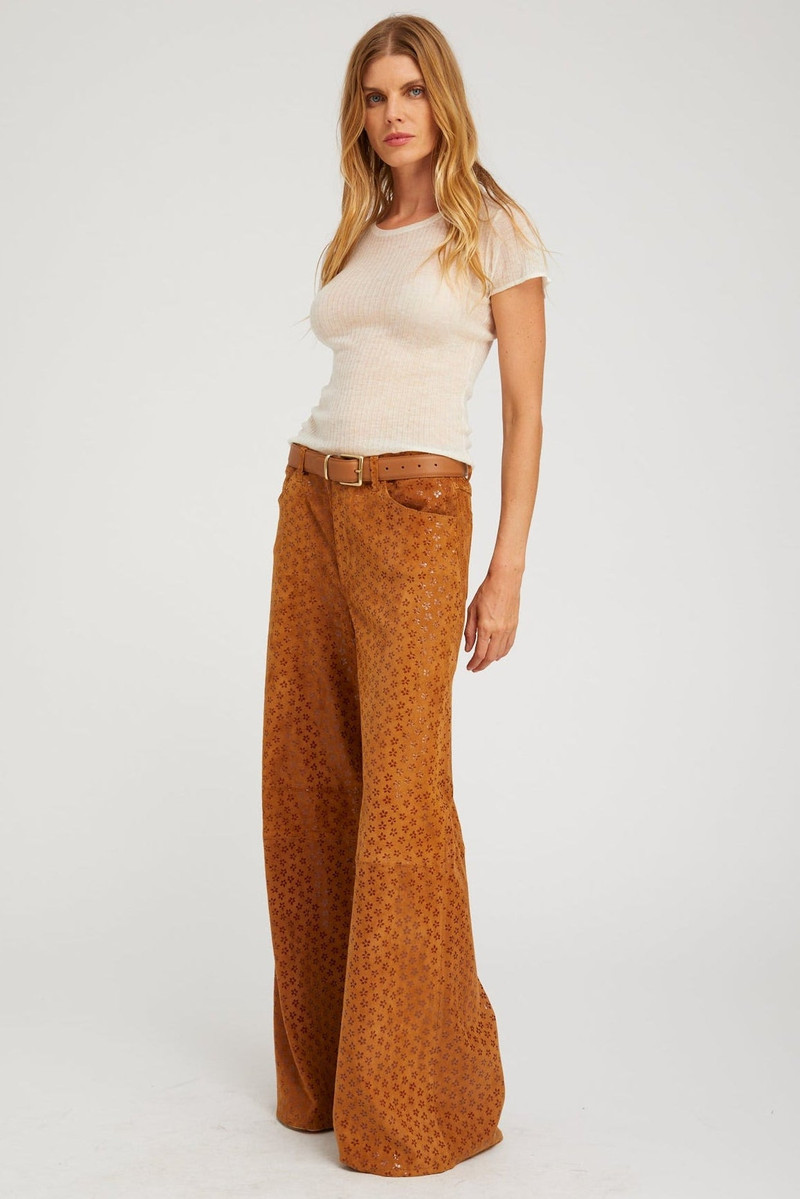 SPRWMN SUEDE 5 POCKET WIDE LEG outlook