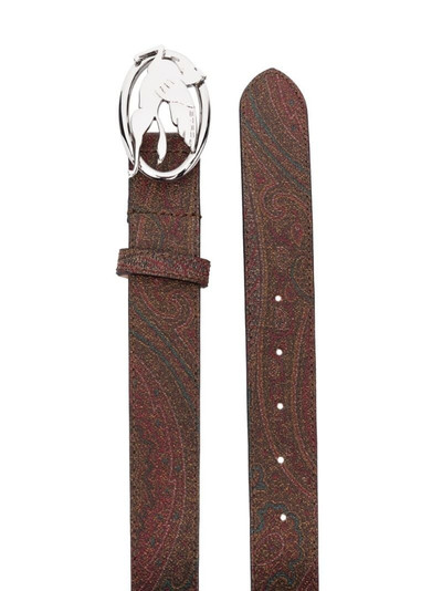Etro paisley-print pegasus-buckle belt outlook