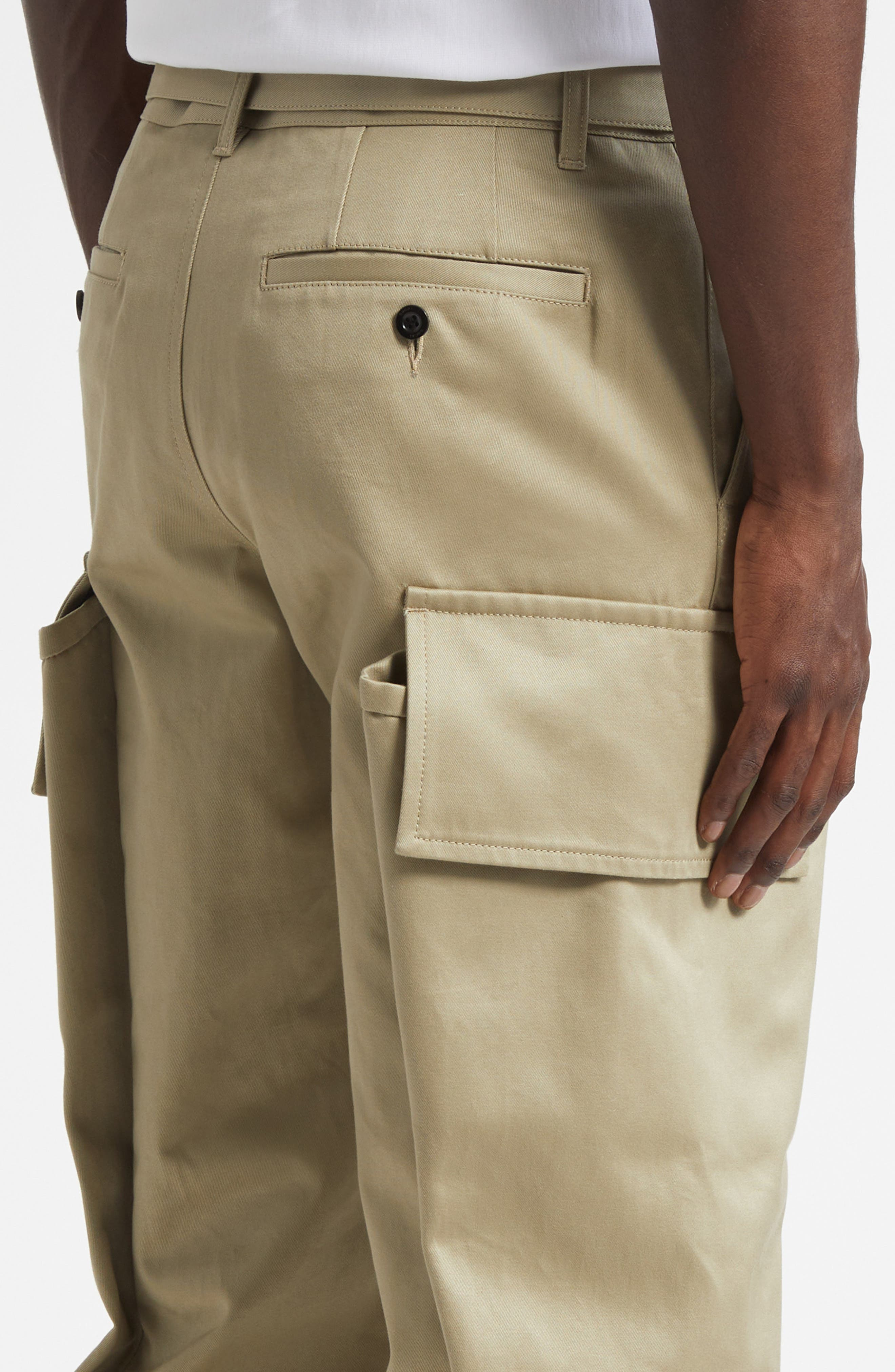 Sacai Belted Cotton Twill Cargo Chinos in Beige at Nordstrom - 5
