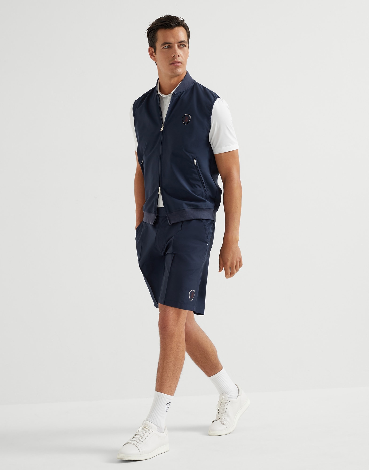Nylon shorts with pleat and tabbed waistband - 4