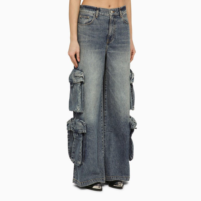 Amiri Jeans Baggy Cargo In Denim Blue Women - 3