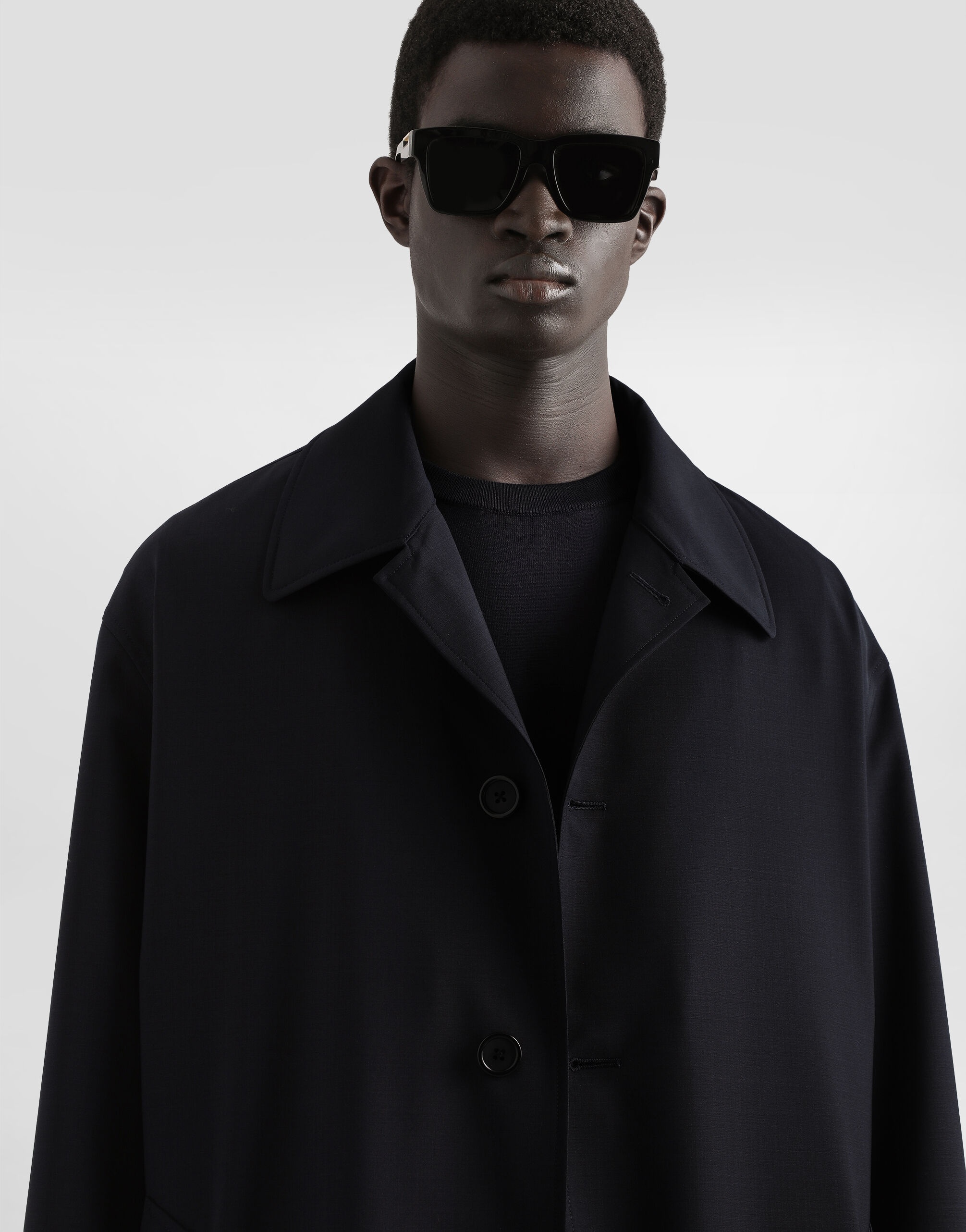 Single-breasted wool trench coat - 4