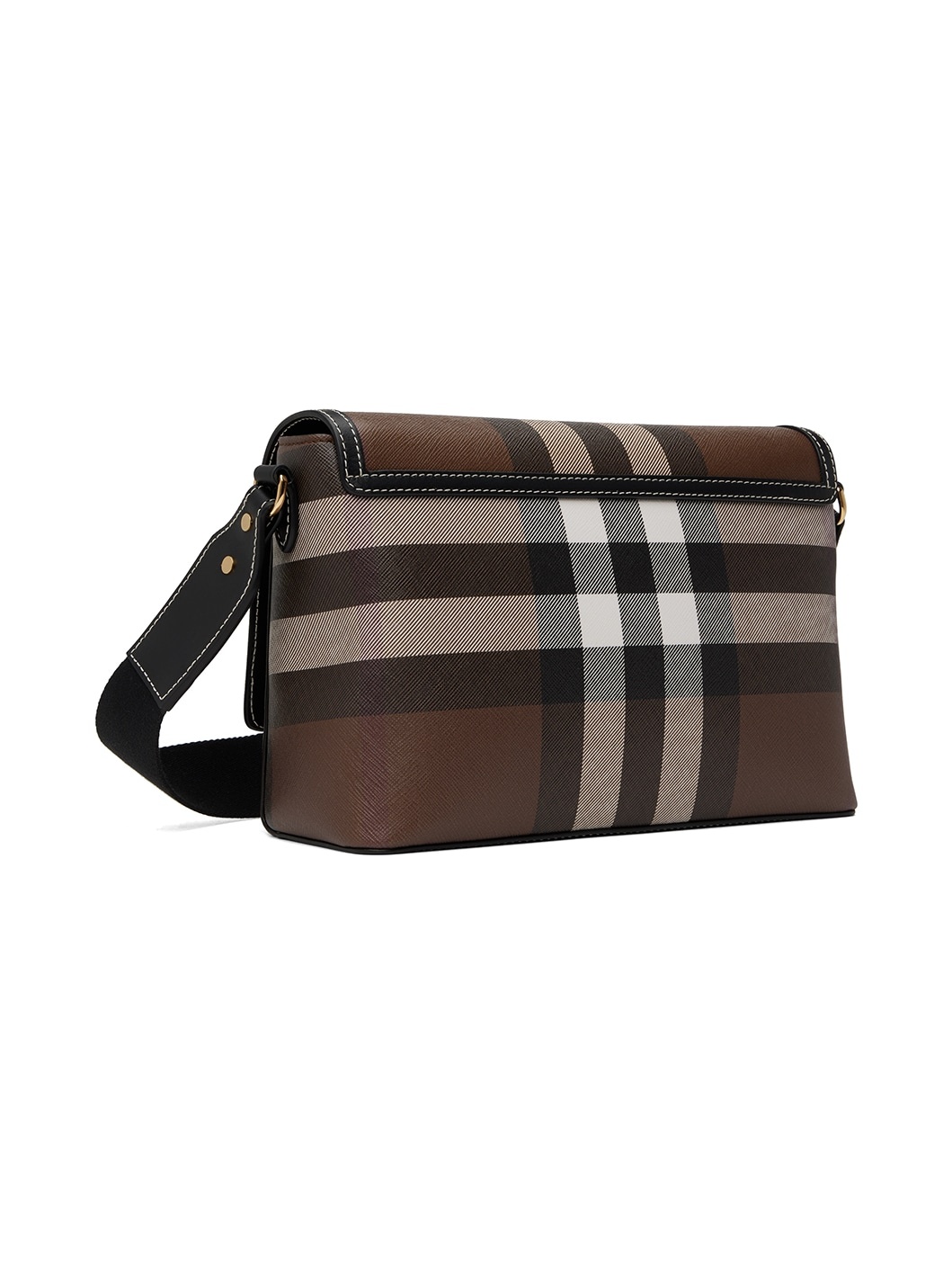 Brown Check Messenger Bag - 3