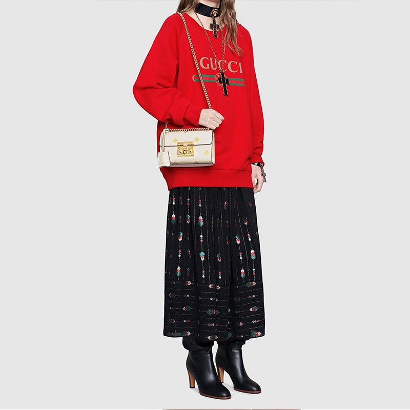 (WMNS) Gucci Padlock Bee Star Small-Sized Single-Shoulder Bag White 432182-DJ2LG-8711 - 9