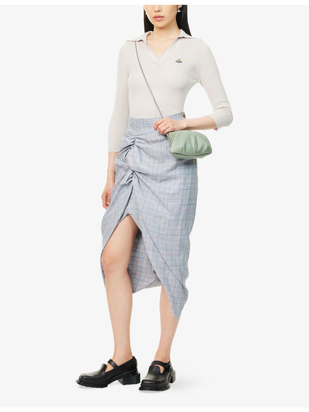 Marina Ribbed Cotton And Cashmere Polo Top - 2