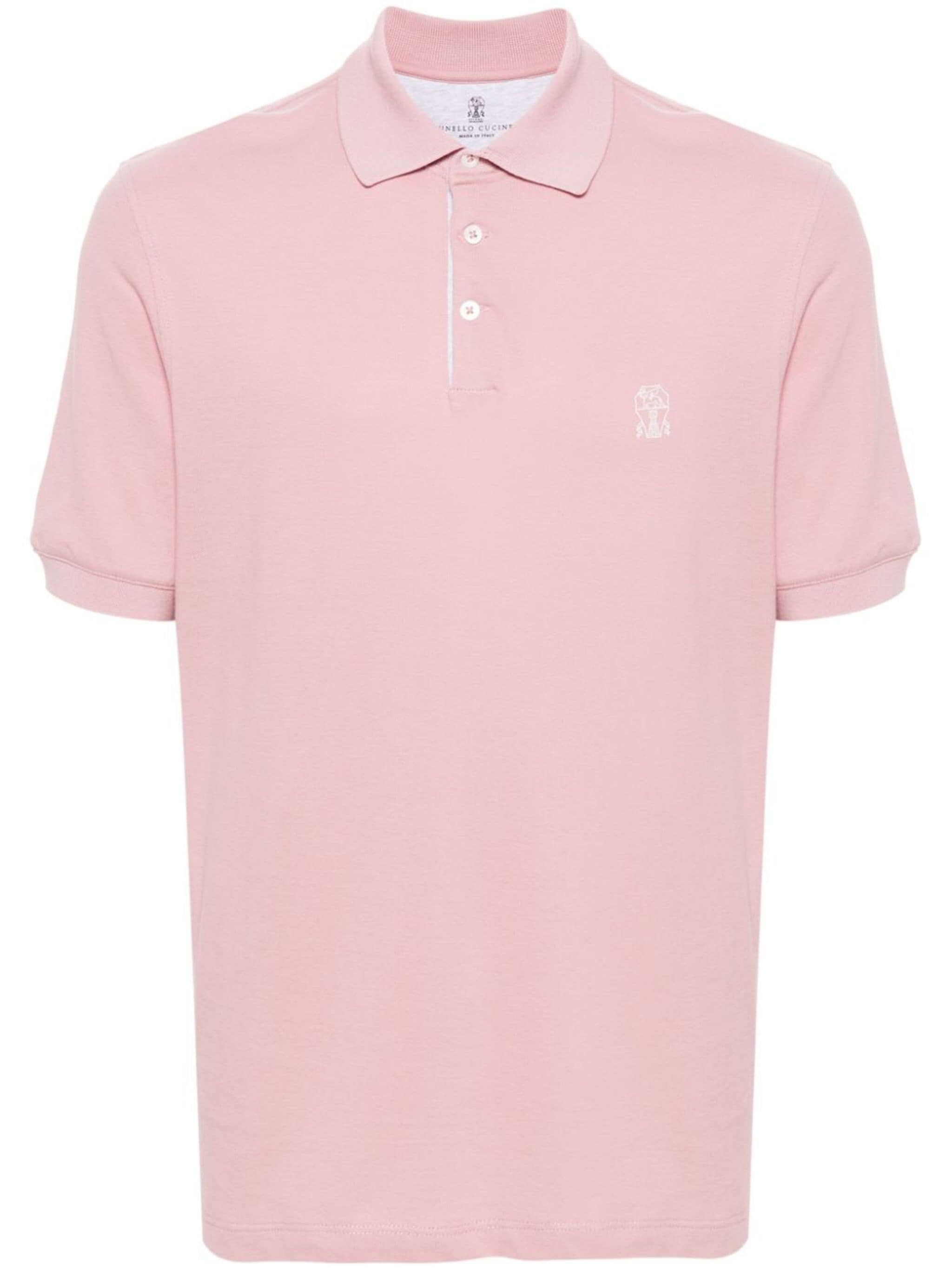 logo-print piqué cotton polo shirt - 1