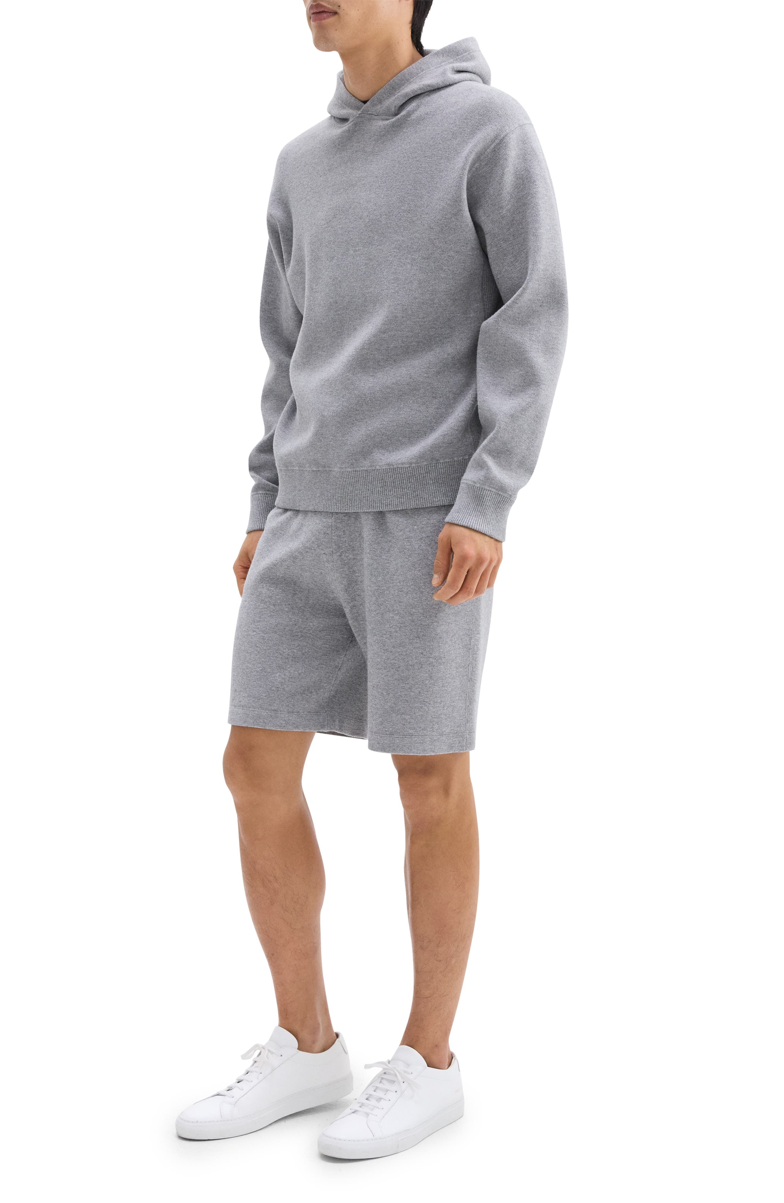 Theory Oversize Pullover Hoodie in Melange Grey at Nordstrom - 7