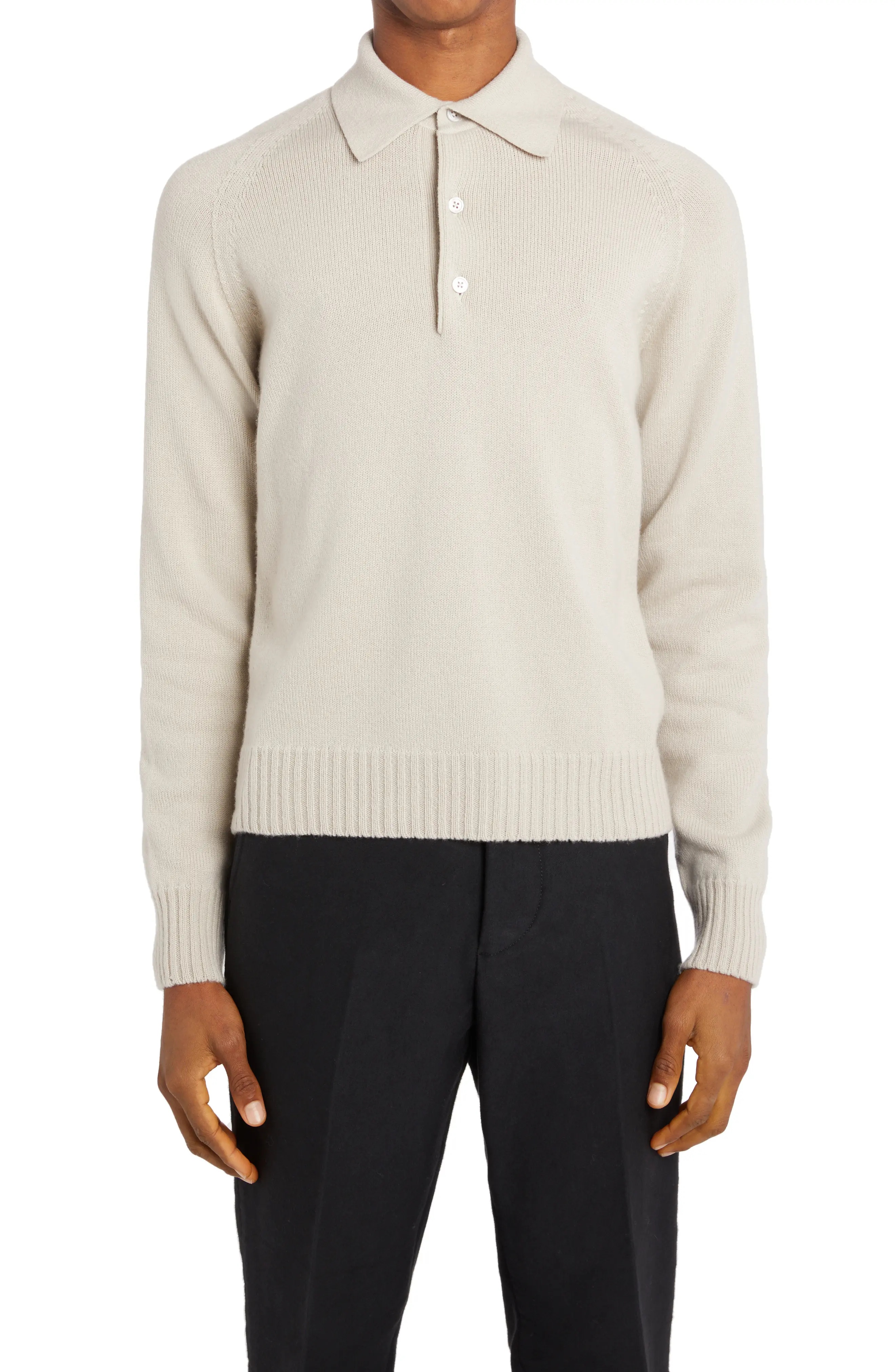 Seamless Cashmere Polo Sweater - 1