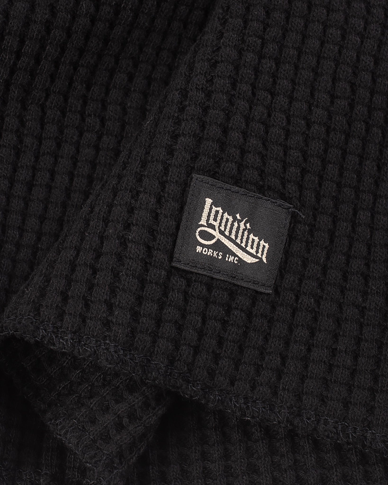 IGNITION WORKS THERMAL CREW NECK LONG SLEEVED TOP - BLACK - 9