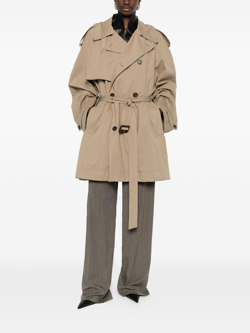 BALENCIAGA belted double-breasted trench coat outlook