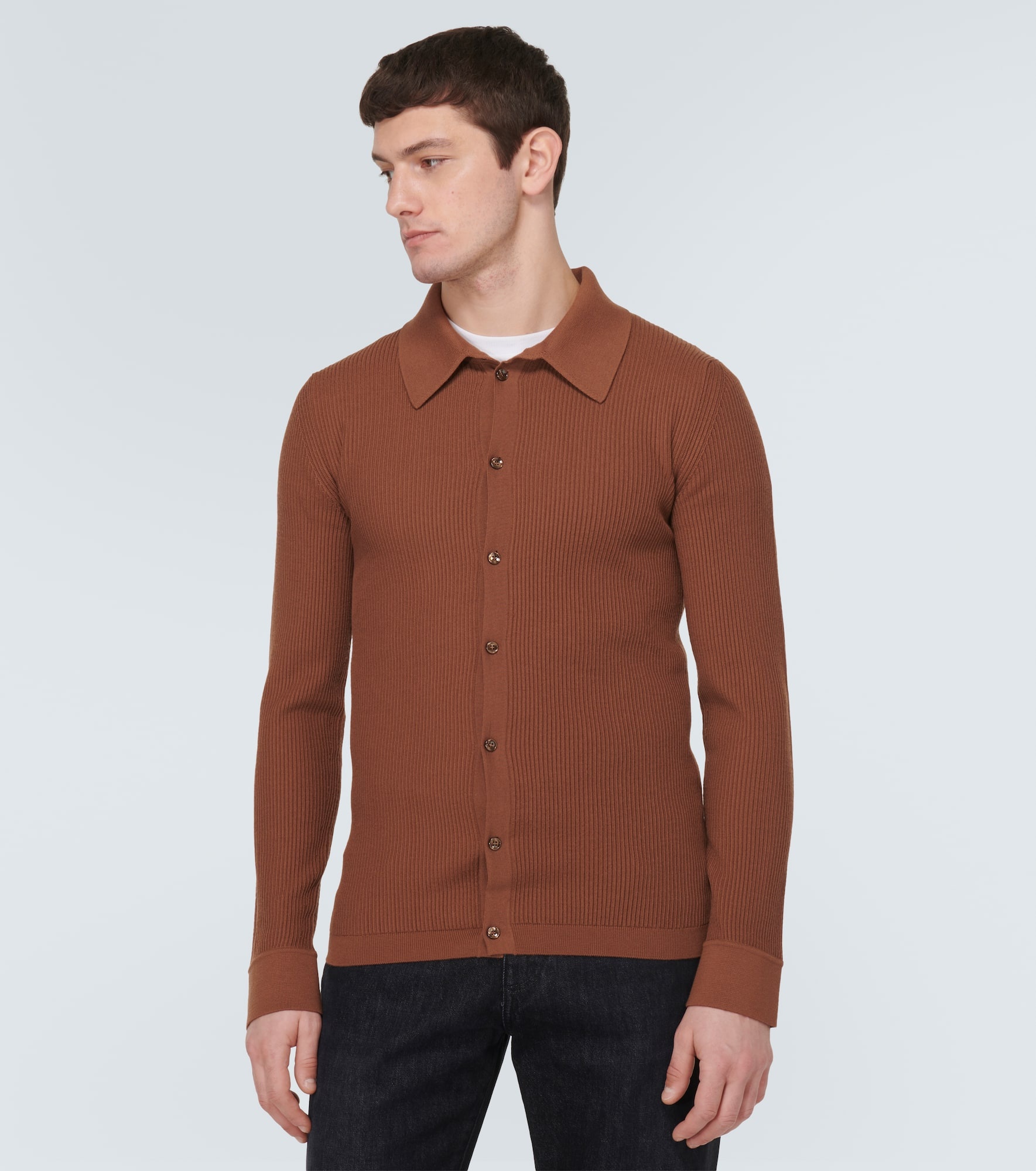 Wool-blend polo sweater - 3