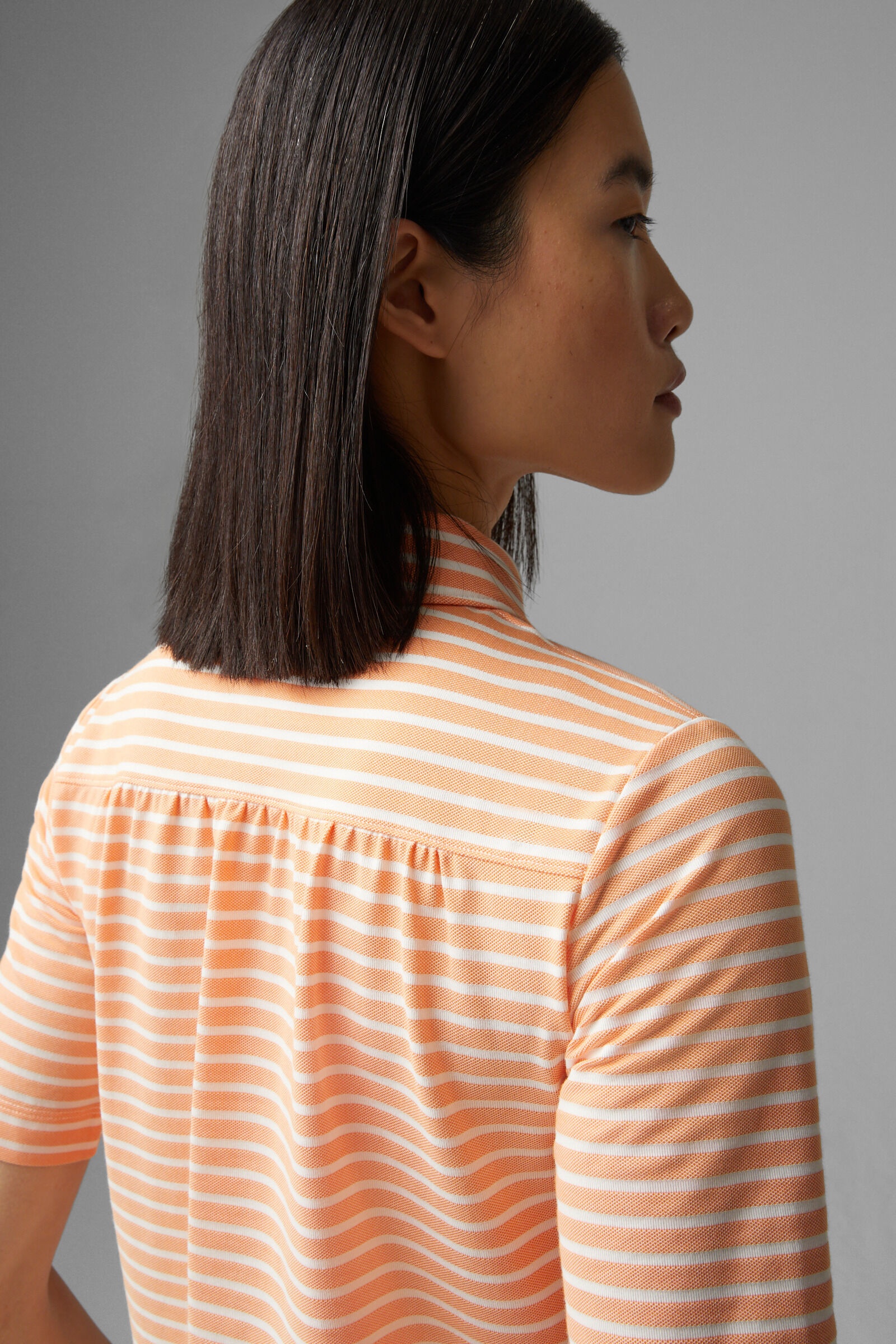 Peony Polo shirt in Orange/White - 5