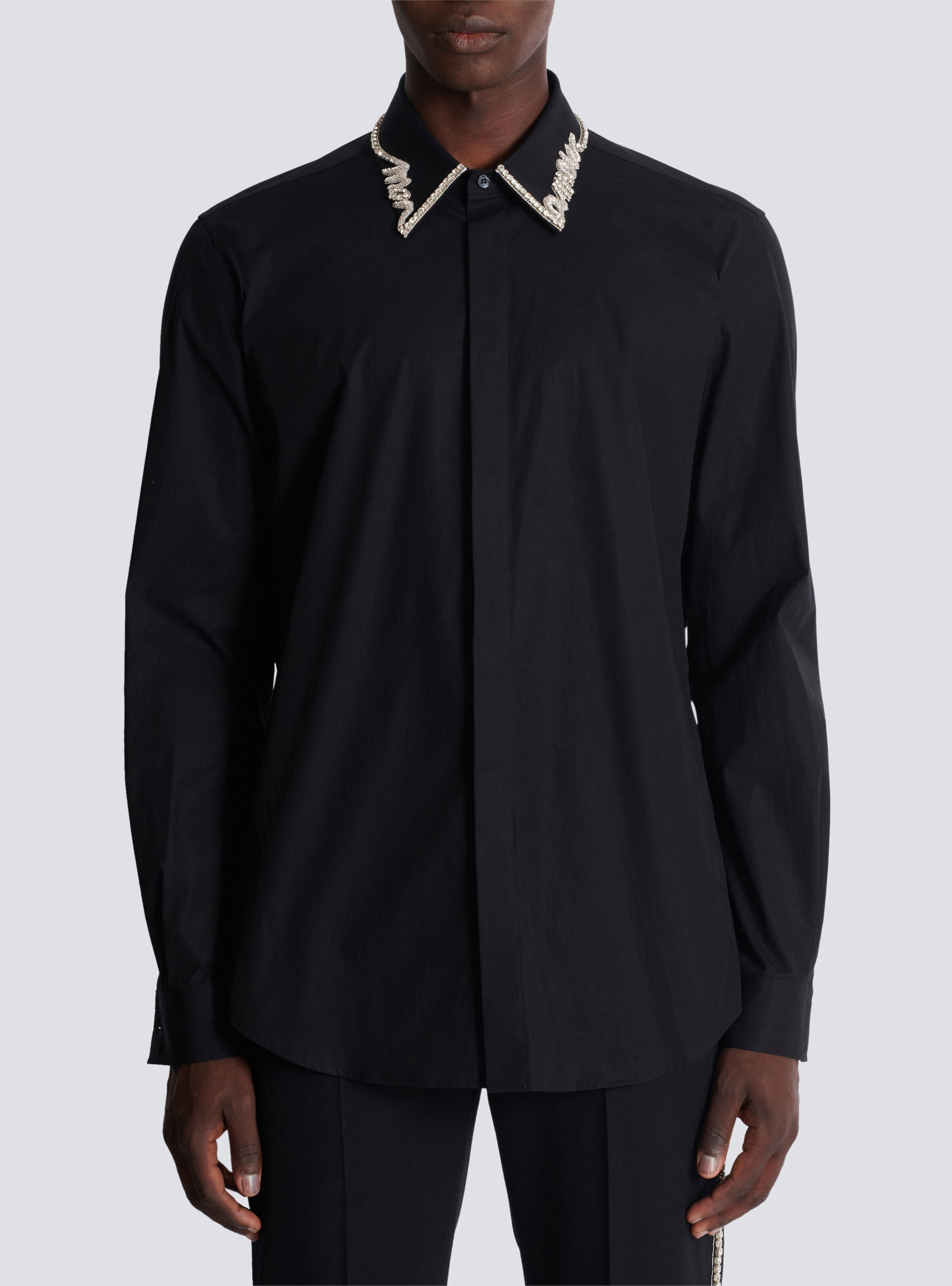 Poplin shirt with embroidered "Love Letter" collar - 5