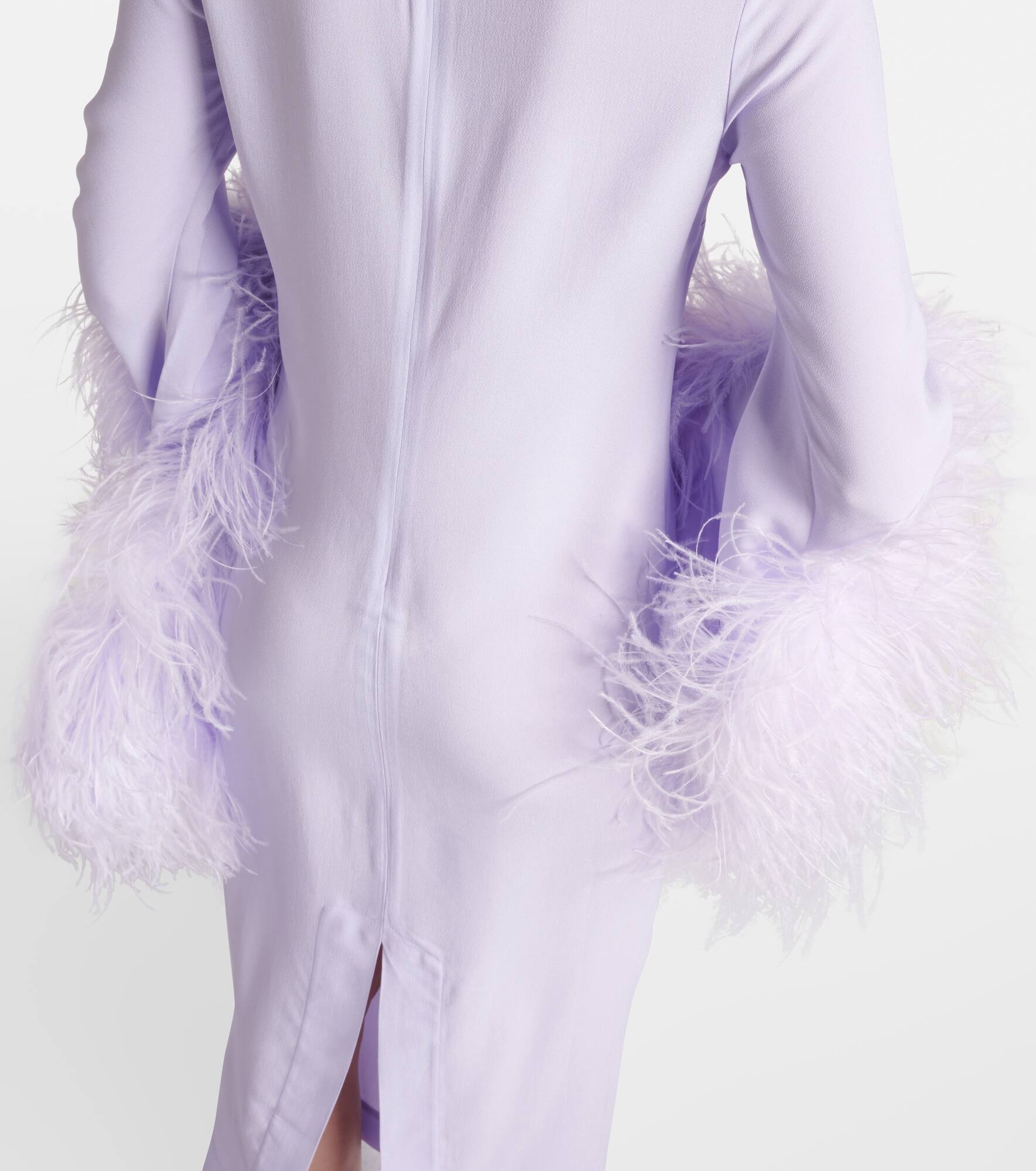 Del Rio feather-trimmed crêpe midi dress - 7