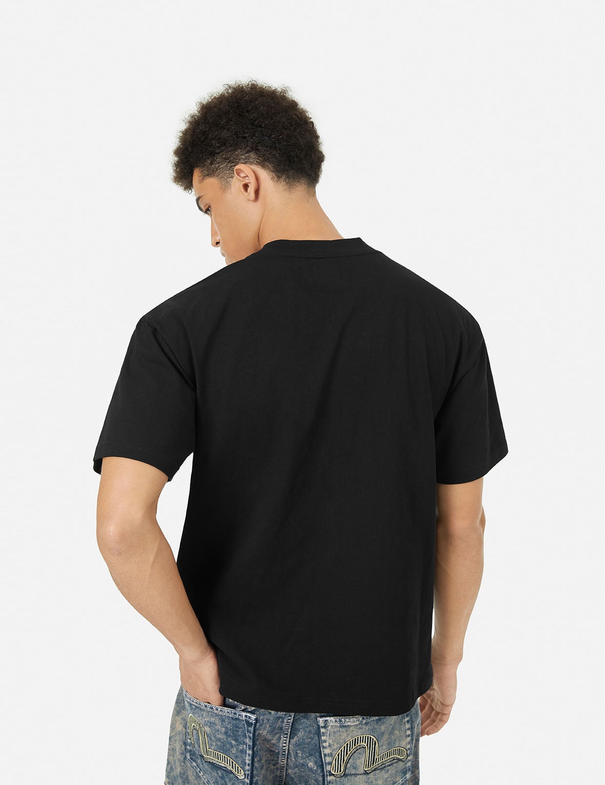 Rhinstone Logo and Godhead Print Relax Fit T-Shirt - 6