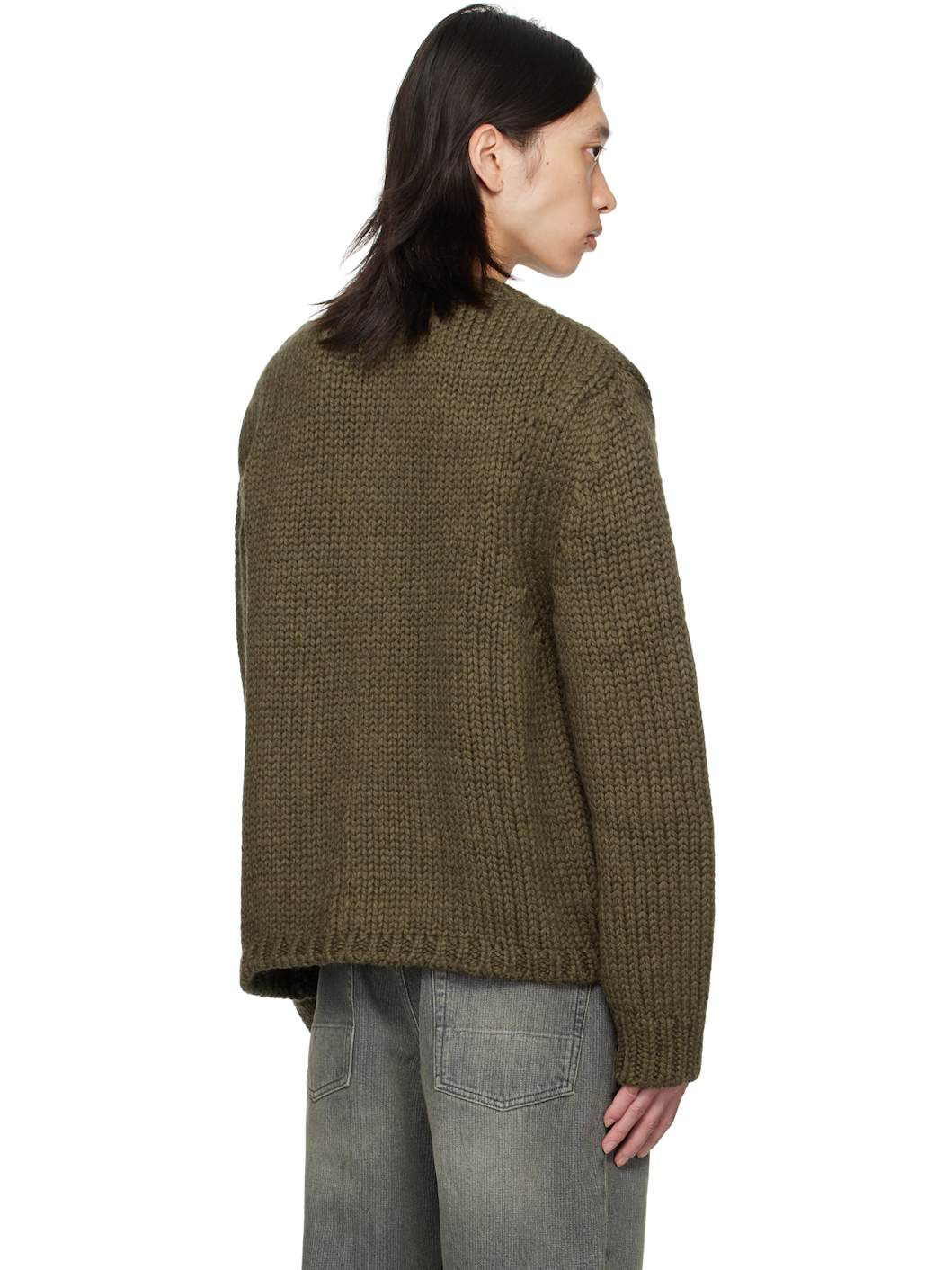 Khaki Over Cardigan - 3