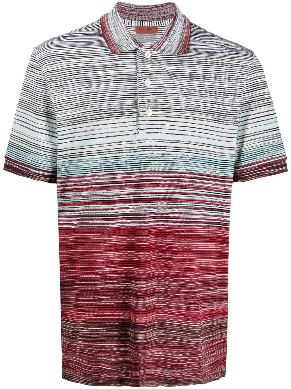 stripe-print cotton polo shirt - 1