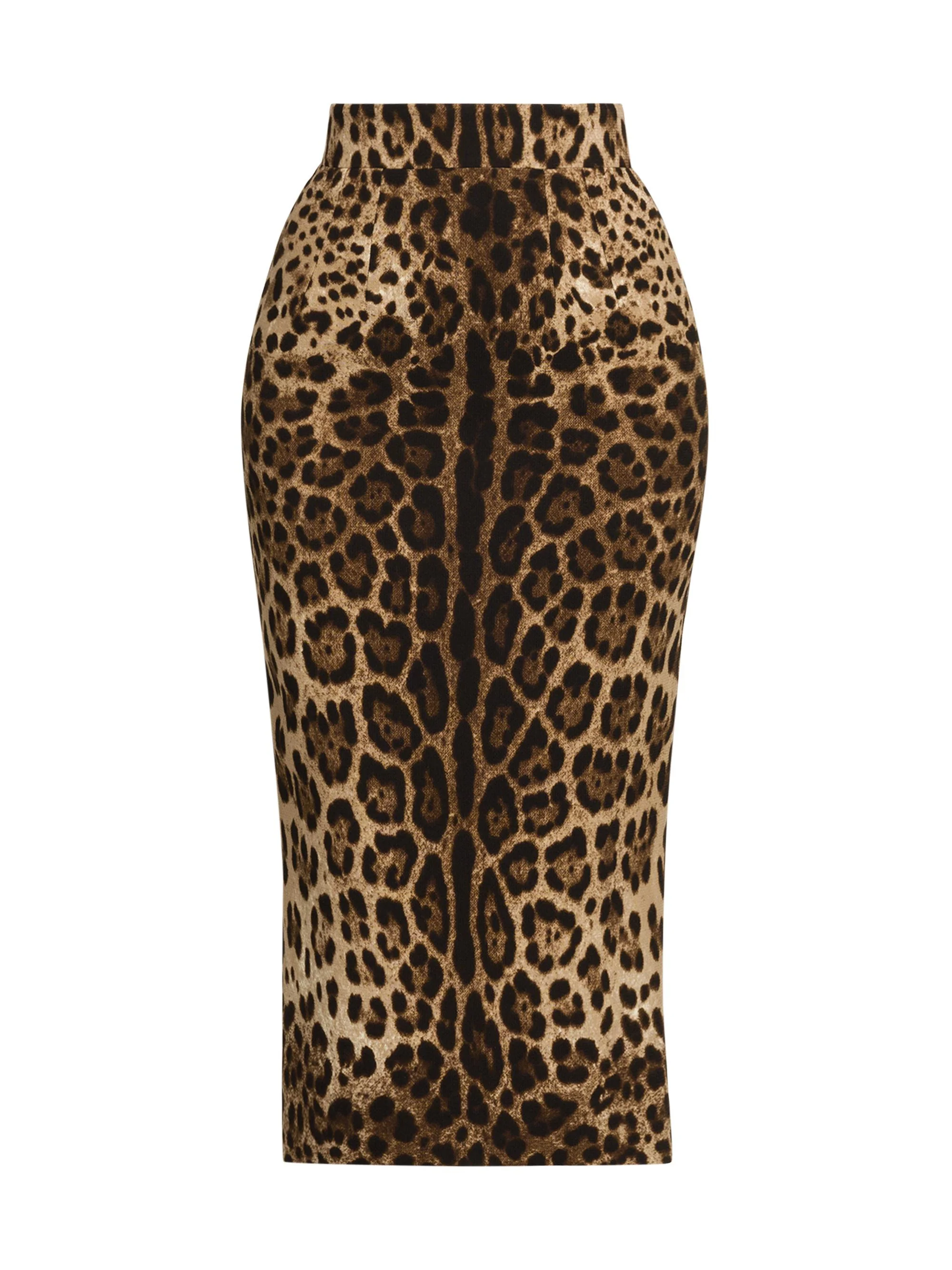 Women's Leopard-Print Wool Midi-Skirt - Leo New - 1