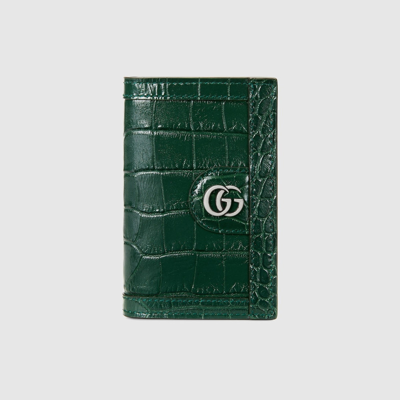 Crocodile card case with Double G 1