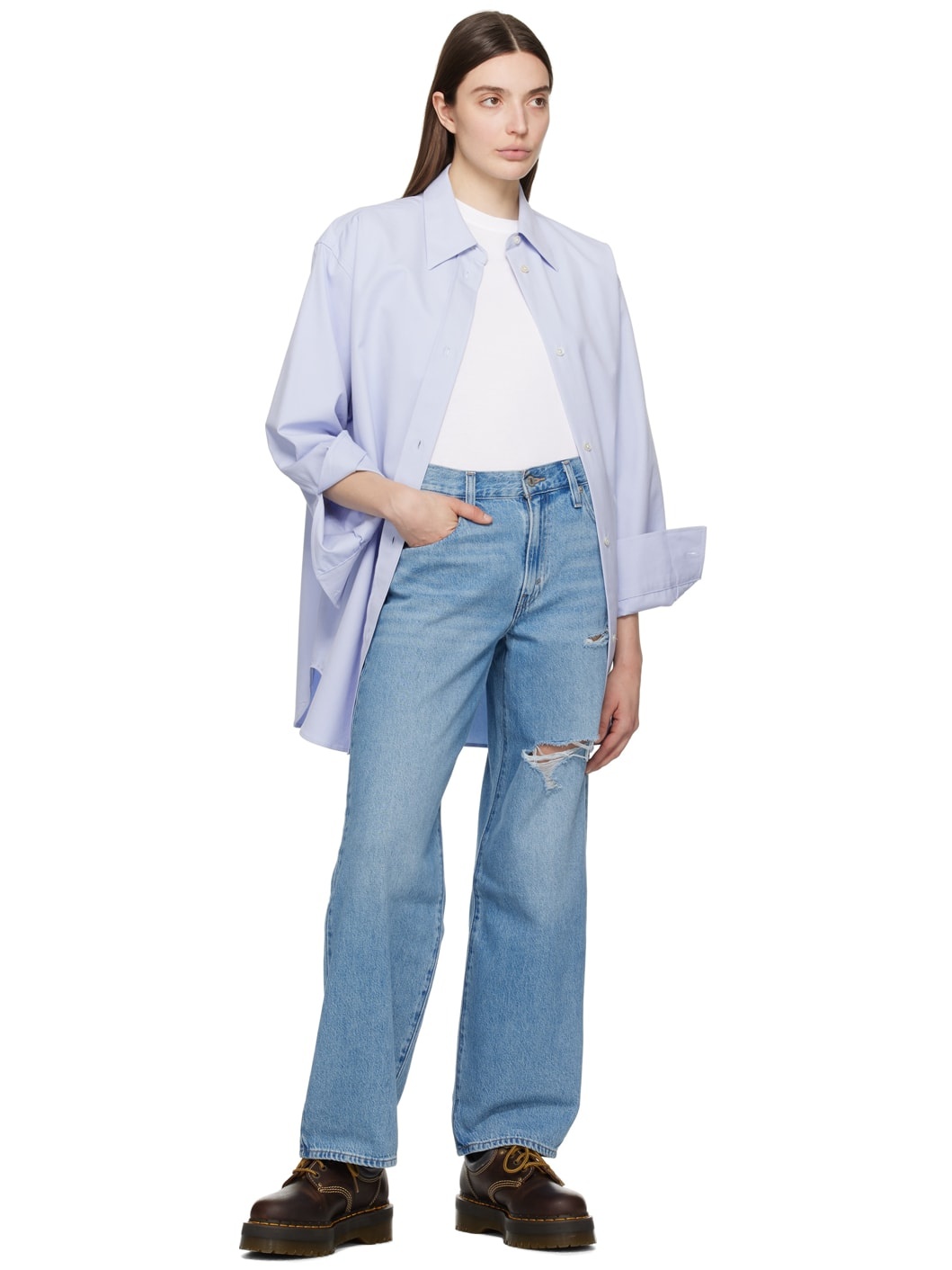 Blue Baggy Dad Jeans - 4