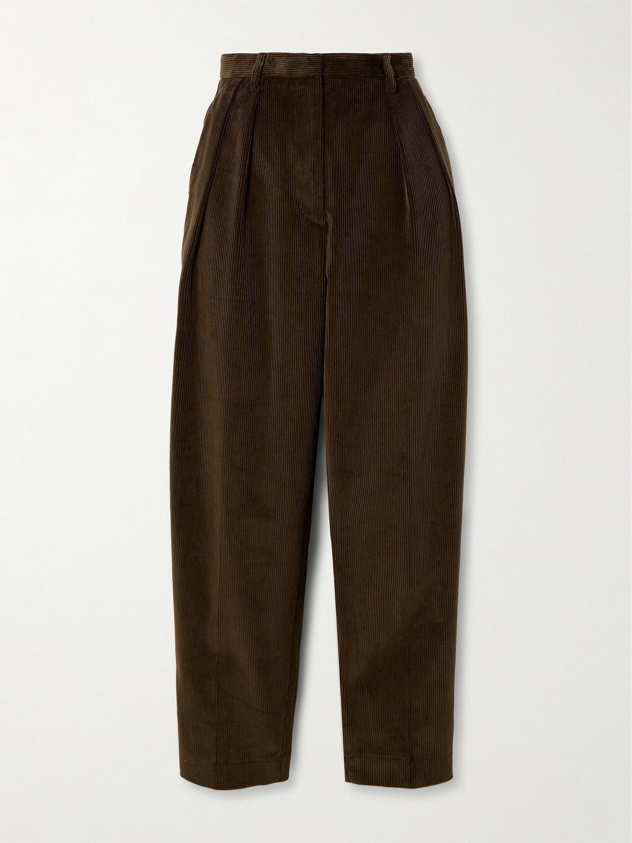 Emmett Pleated Cotton-corduroy Tapered Pants - 1