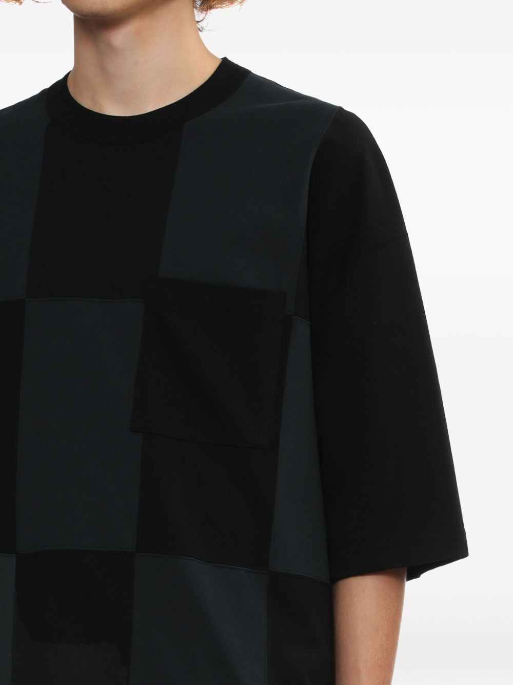 check-pattern patch-pocket T-shirt - 5