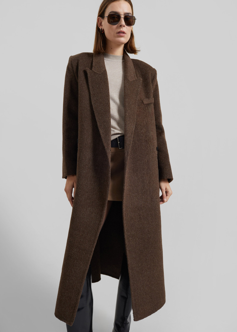 Arlene Wool Belted Coat - Brown 3
